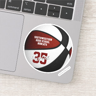 Sticker L'équipe de basket noir Maroon couleurs filles gar
