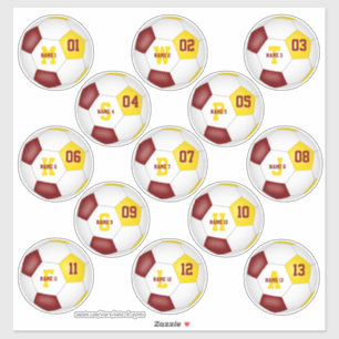 Sticker L'équipe de football en or Maroon colore les enfan