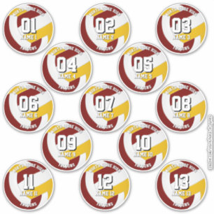 Sticker l'équipe de volley-ball de marron or couleurs 13 a