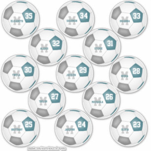 Sticker L'équipe gris turquoise colore les joueurs de foot