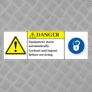 Sticker L'équipement de danger démarre automatiquement Éti