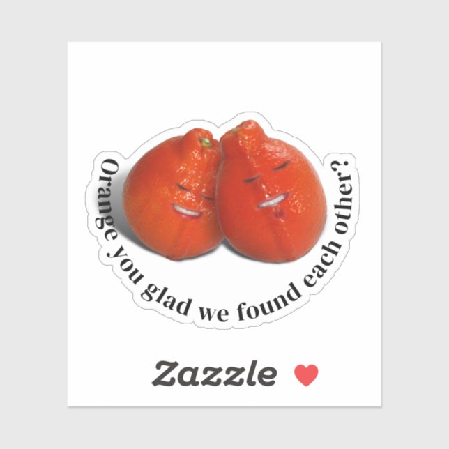 Sticker Les amoureux d'Orange Saint Valentin (Feuille)