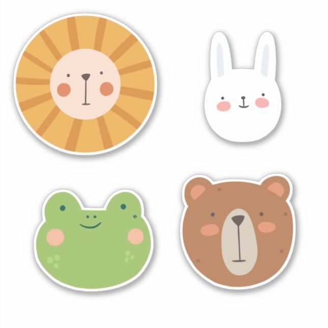 Sticker Les animaux de forêt mignons (Devant)