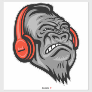 Sticker Les casques de Gorilla The Mountain Big Face, Gori
