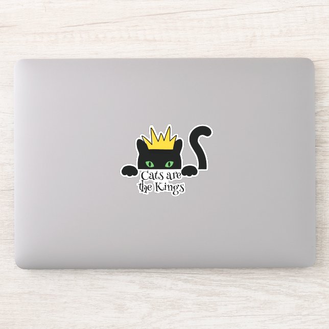 Sticker Les chats noirs mignons sont les rois (Ordinateur)