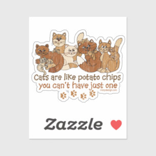Sticker Les chats sont comme des chips Contour Cut