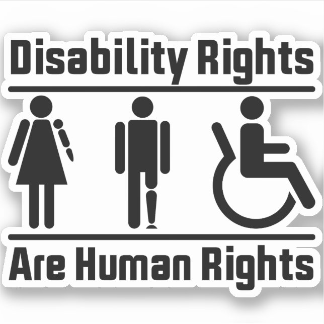 Sticker Les droits des personnes handicapées sont des droi (Devant)