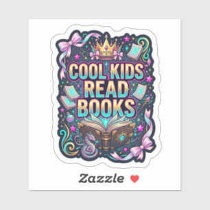 Sticker Les enfants cool lisent des livres - lecteur de li