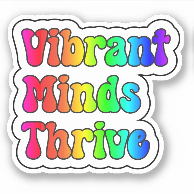 Sticker Les esprits vibrants prospèrent Neurodiversité arc (Devant)