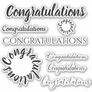 Sticker Les félicitations exprime le manuscrit floral noi