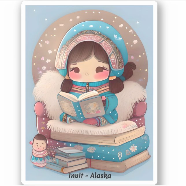 Sticker Les filles du monde de la lecture - Inuit de l'Ala (Devant)