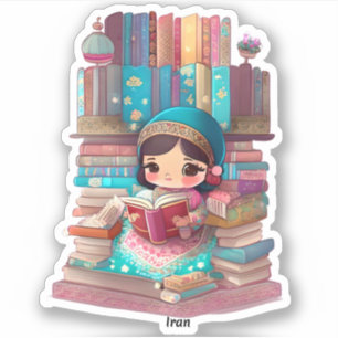 Sticker Les filles du monde de la lecture - Iran