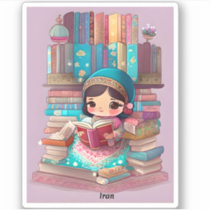 Sticker Les filles du monde de la lecture - Iran