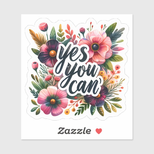 Sticker Les fleurs inspirent la croyance en le potentiel (Feuille)