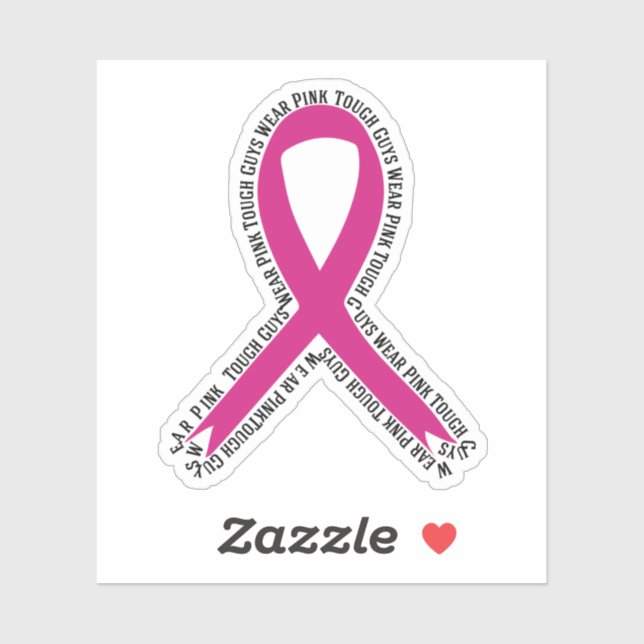 Sticker Les gars durs portent le cancer du sein rose Sensi (Feuille)