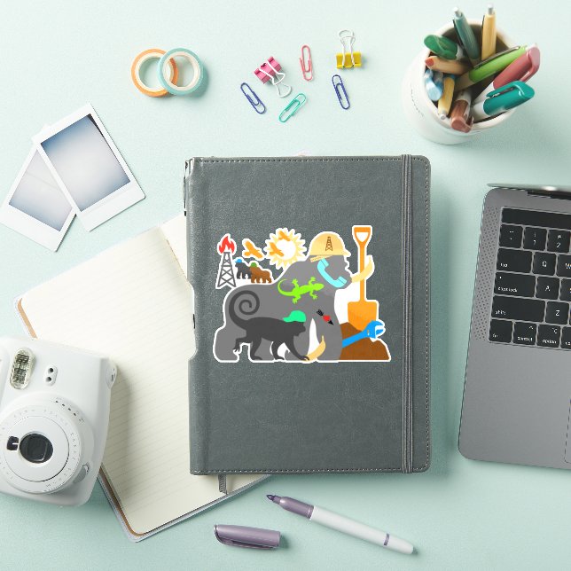Sticker Les gorilles au travail (Couverture iPad)