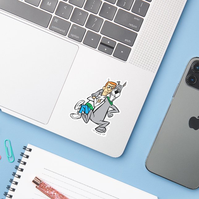 Sticker Les Jetsons | George & Astro Buddies (Ordinateur portable avec iPhone)