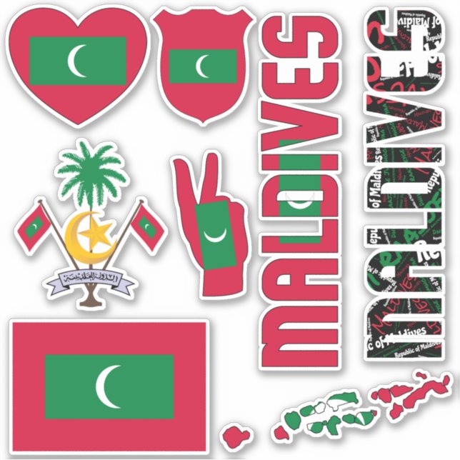 Sticker Les Maldives Extraordinaires Forment les symboles  (Devant)