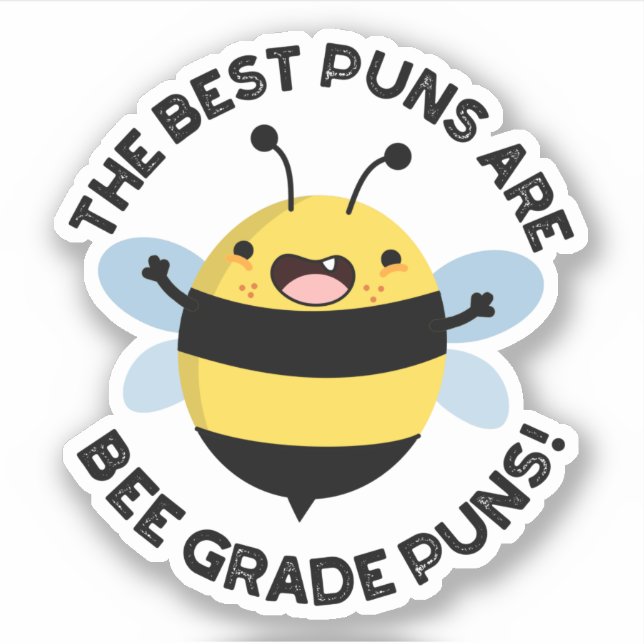 Sticker Les Meilleures Puns Sont Les Puns De Niveau Abeill (Devant)