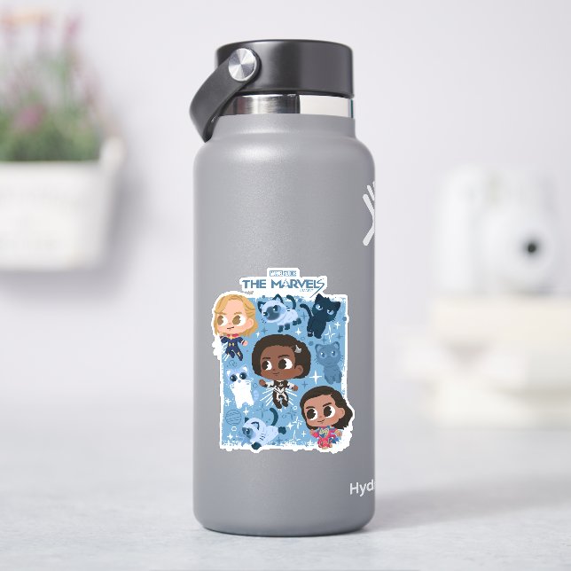 Sticker Les Merveilles Volant Avec Flerkittens Cartoon (HydroFlask)