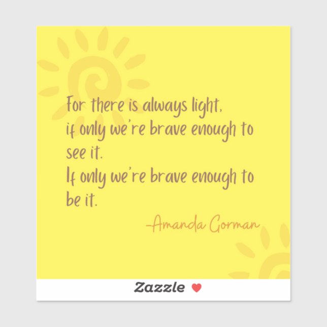 Sticker Les mots inspirants d'Amanda Gorman (Feuille)