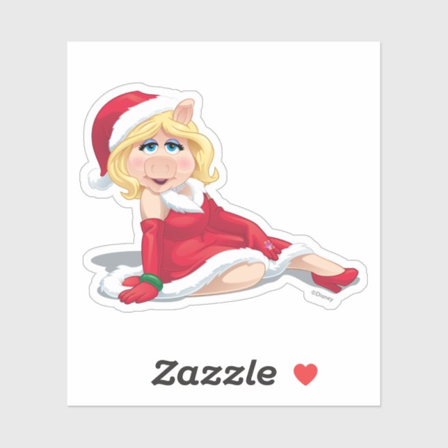 Sticker Les Muppets | Mlle Piggy Santa Claus (Feuille)