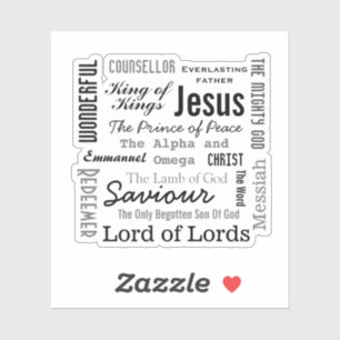 Sticker Les noms de Jésus Texte du script