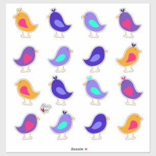 Sticker Les oiseaux mignons et capricieux