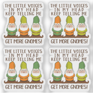 Sticker Les petites voix obtenir plus Gnomes 4 Contour Cut
