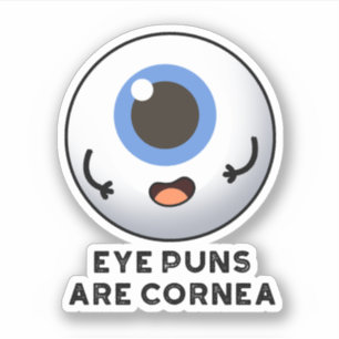 Sticker Les Puns Oeil Sont Cornea Funky Pun Corps Funky