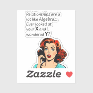 Sticker Les relations sont comme Algebra Funny Quip