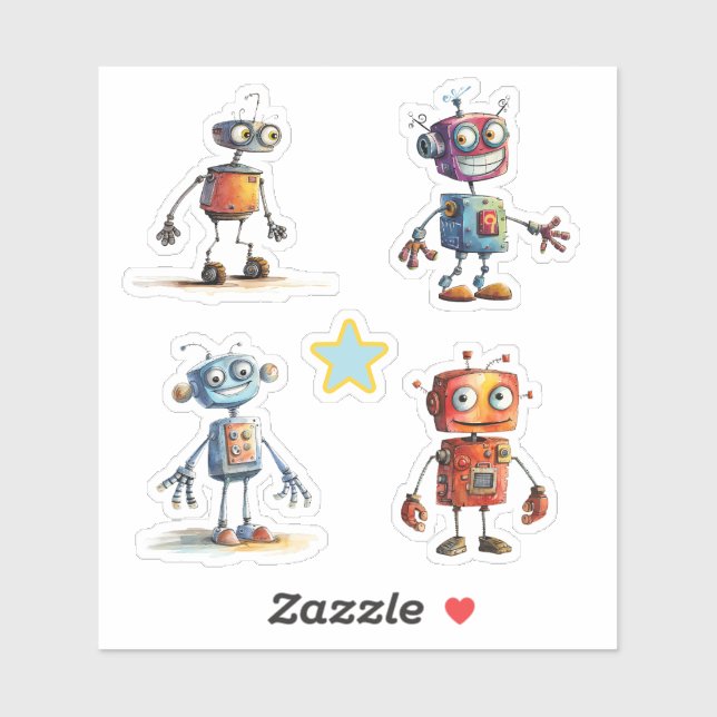Sticker Les robots dangereux (5 - 8) (Feuille)