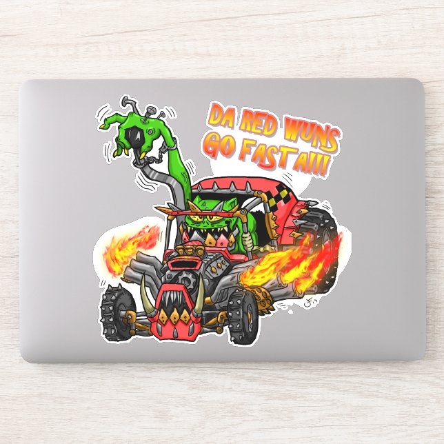 Sticker Les Rouges Vont Plus Vite Ork Buggie (Ordinateur)