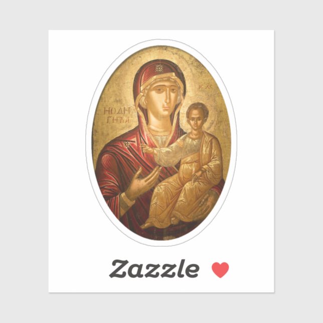 Sticker Les Théotokos et le Christ Enfant Vinyl Orthodoxe (Feuille)