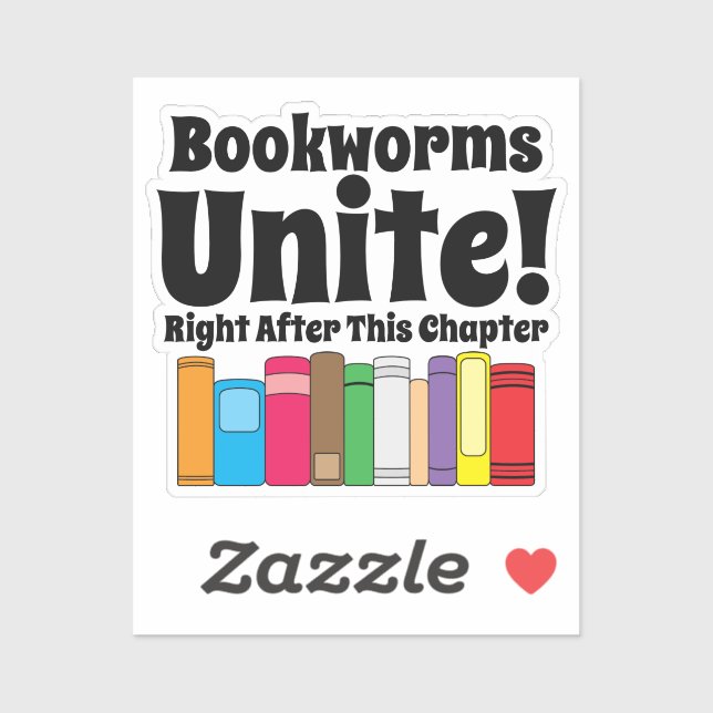 Sticker Les vers de livre unite Funny Book Quote (Feuille)