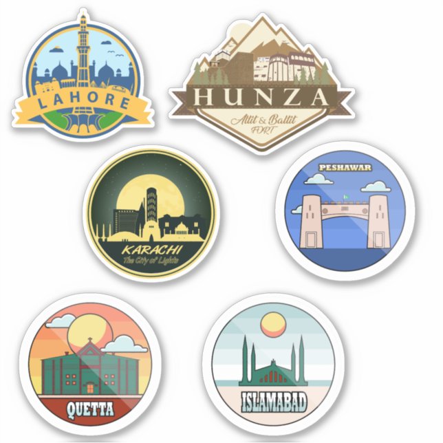 Sticker Les villes du Pakistan (Devant)