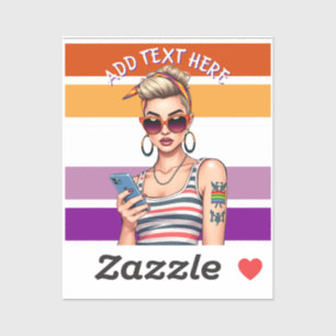 Sticker Lesbienne LGBTQ avec look sarcastique