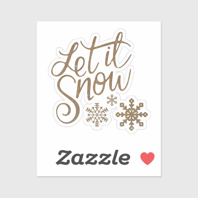 Sticker "Let it Snow" Christmas Gold Parties scintillant T (Feuille)