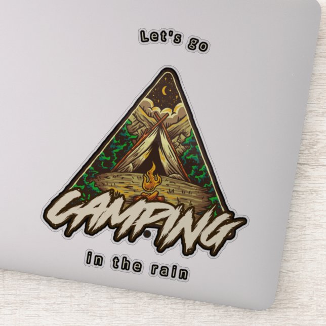 Sticker Let's going camping in the rain broder (Détail)