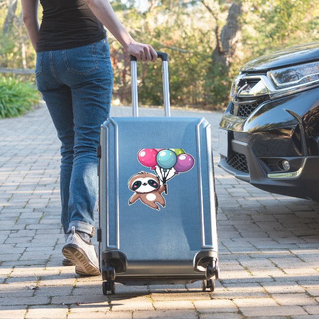 Sticker Let's Hang Out It's My Birthday Balloon Sloth , Cu (Valise Insitu)