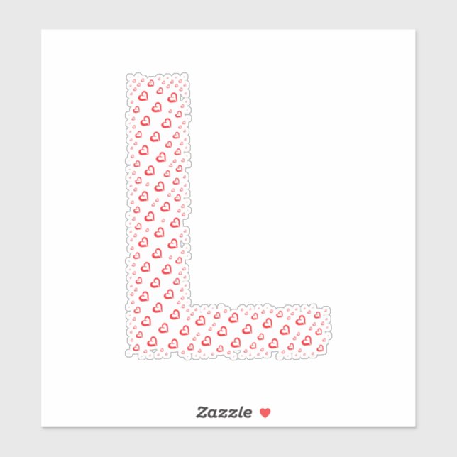 STICKER LETTERS MADE UP OF HEARTS (Feuille)