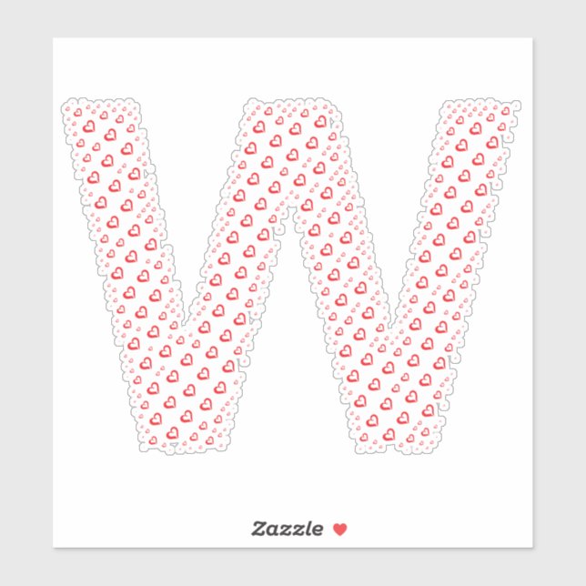STICKER LETTERS MADE UP OF HEARTS (Feuille)