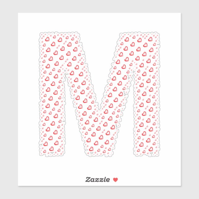 STICKER LETTERS MADE UP OF HEARTS (Feuille)