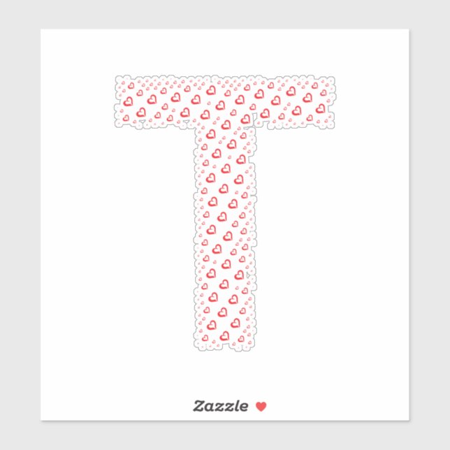 STICKER LETTERS MADE UP OF HEARTS (Feuille)