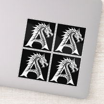 Lettre A de style dragon, alphabet du dragon, mono