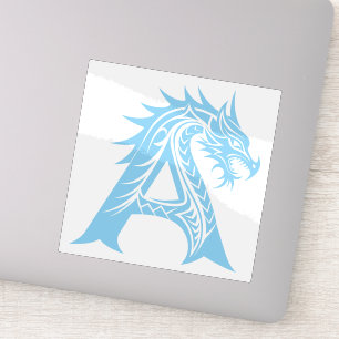 Sticker Lettre A de style dragon, alphabet du dragon, mono
