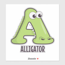 Lettre alphabet animal - A (aligateur)