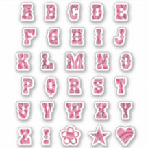 LETTRE Alphabet Pretty Pink Swirls Initiales tenda