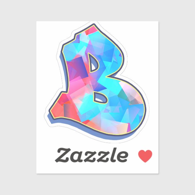 Sticker Lettre B - Color Mix (Feuille)