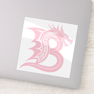 Sticker Lettre B de style dragon, alphabet du dragon, mono